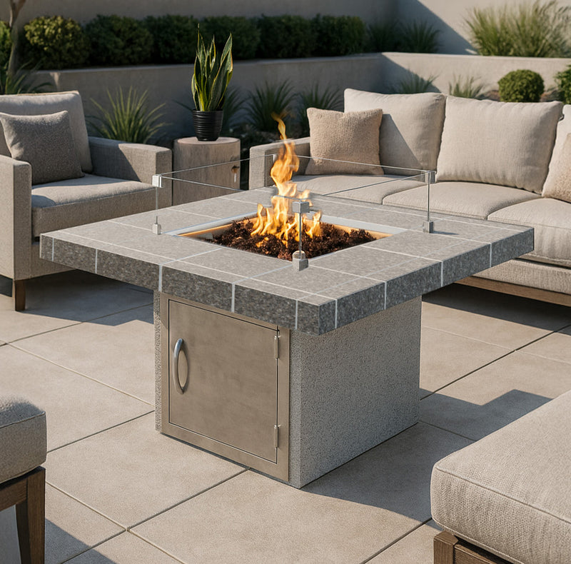 Cal Flame Mesa Outdoor Fire Pit FPT-S201M with lava rocks